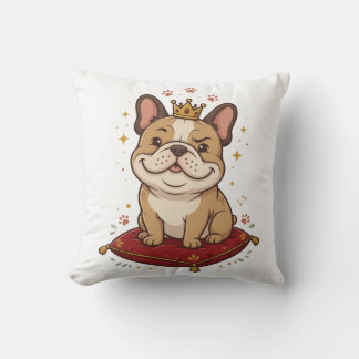 Roi Bouledogue Français Coussin de Lancer Amoureux