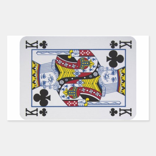 Roi Clovers (Clubs) Jouer Stickers Carte (Devant)
