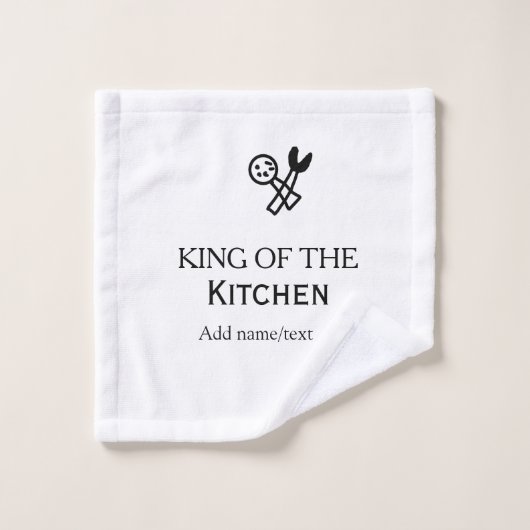 Roi de la cuisine chef cuisine ajouter nom couronn (Gant de toilette)