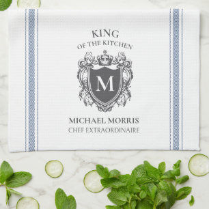 Roi de la cuisine Nom Customisé Monogram Serviette