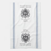 Roi de la cuisine Nom Customisé Monogram Serviette (Vertical)