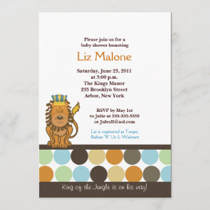 Roi de la Jungle 5x7 Baby Shower Invitations
