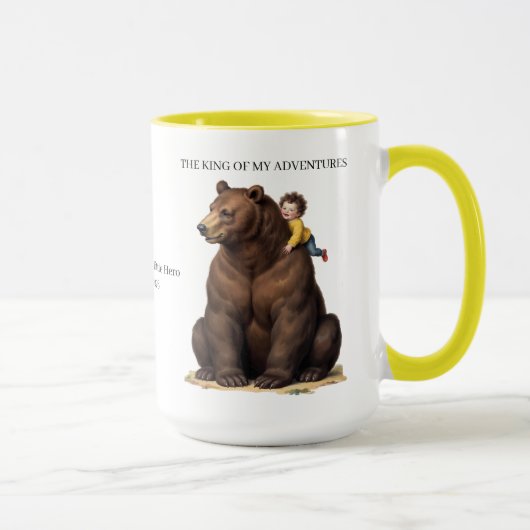 Roi de mes aventures Mug Ours Deux Tons Jaune (Droite)