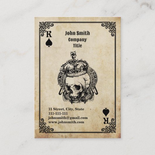 Roi de Pique - Carte de visite (Devant)