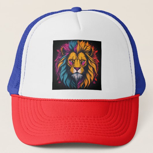 "Roi des couleurs : Casquette Alpha Lion multicolo (Devant)