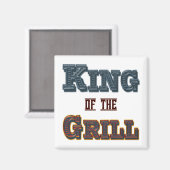 Roi du grill BBQ Cuisine Slogan Magnet (Recto/Verso)