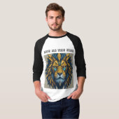Roi fractal : T-shirt Lion géométrique (Devant entier)