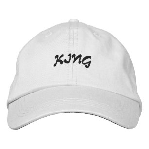 Roi nom de texte blanc Casquettes personnalisés Ca