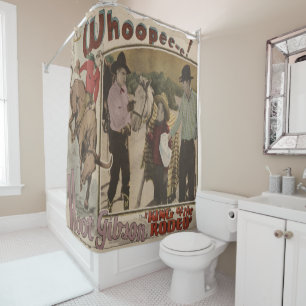 Roi occidental de cowboy du rideau en douche de