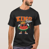 Roi Pastèque d'Été T-Shirt Cool Dessin Animé W (Devant)