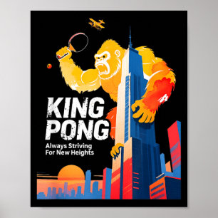 Roi Pong Drôle de style de poster pour fan de tenn