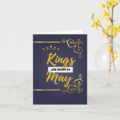 Rois Nés En Mai Cartes D'Anniversaire Au Coeur (Fleur jaune)