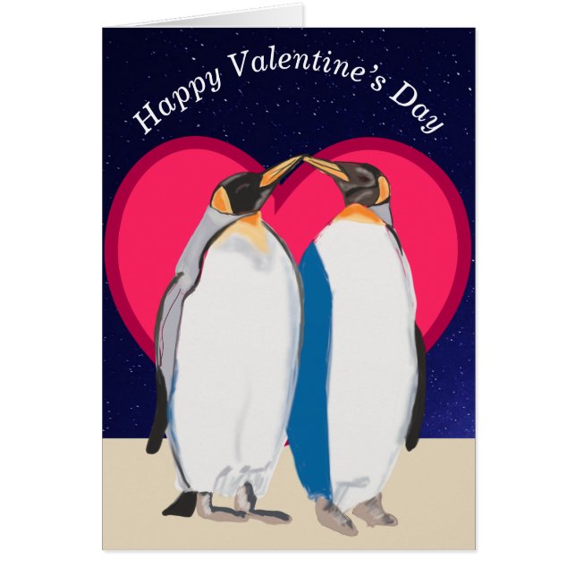 Rois Penguins et coeur rouge Valentines (Devant)