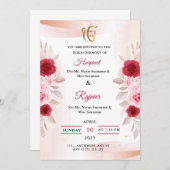 Roka Ceremony Invitation Card, Fiançailles (Devant / Derrière)