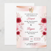 Roka Ceremony Invitation Kaart, Verloving Kaart (Voorkant / Achterkant)