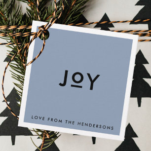 Roke Blue Joy   Minimale moderne kerst Bedankjes Labels