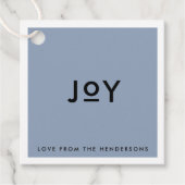 Roke Blue Joy | Minimale moderne kerst Bedankjes Labels (Voorkant)