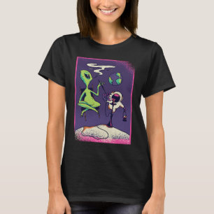 Roken Alien Hookah UFO Marsschip Ruimte T-shirt