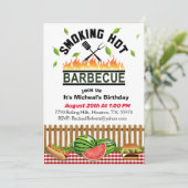 Roken Hot Backyard Barbecue Verjaardag Kaart (Staand voorkant)