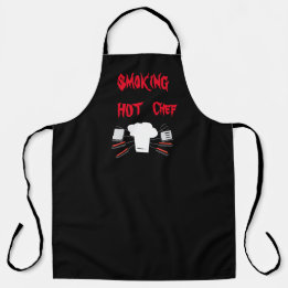 Roken Hot Chef All-Over Print Schort, groot Schort