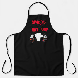 Roken Hot Chef All-Over Print Schort, groot Schort