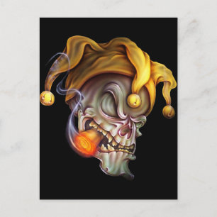 Roken Jester Skull Briefkaart
