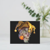 Roken Jester Skull Briefkaart (Staand voorkant)
