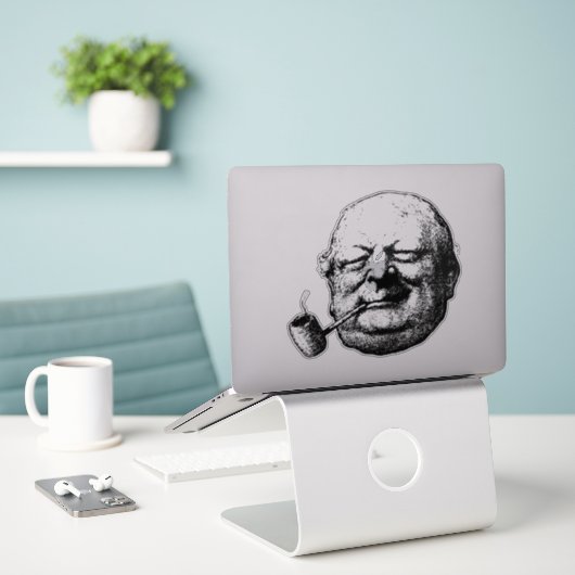 Roken man sticker (Laptop op bureau)