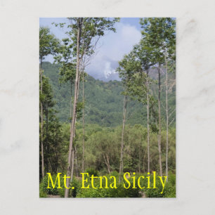 Roken Mt Etna door de bomen Briefkaart