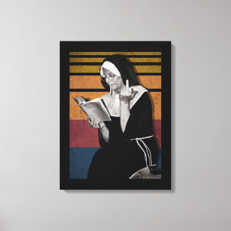 Roken Nuns Retro-stijl Canvas Afdruk