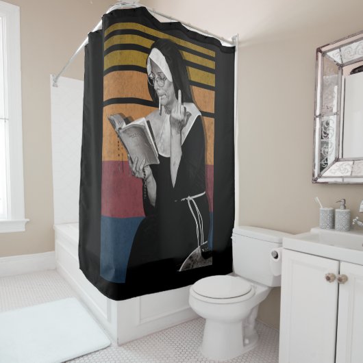 Roken Nuns Retro-stijl Douchegordijn (In situ)