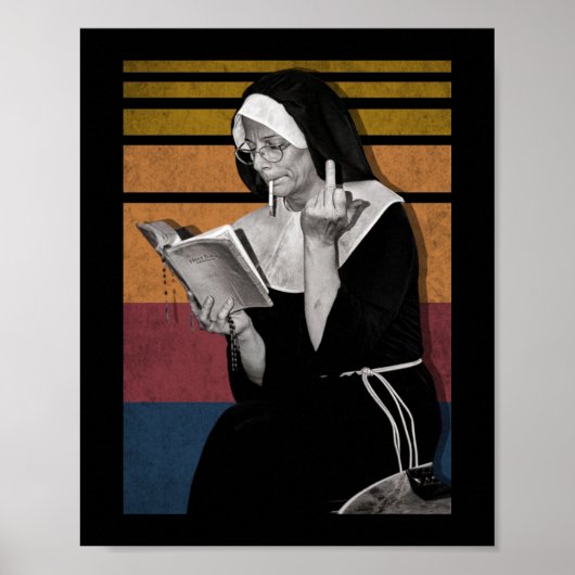 Roken Nuns Retro-stijl Poster (Voorkant)