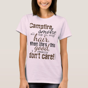 Roken op kampvuur in mijn haarkampglamping t-shirt