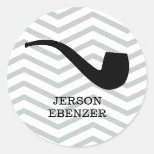 Roken Pipe Chevron Masculine Ronde Sticker