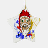 Roken Santa Keramisch Ornament (Rechts)