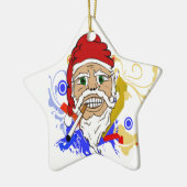 Roken Santa Keramisch Ornament (Links)