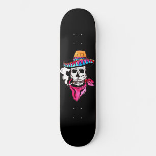 Roken Skeleton Cowboy Skateboard