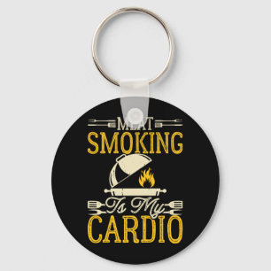 Roken van BBQ-vlees is mijn cardio-achtertuinbarbe Sleutelhanger