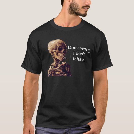 Roken van het skelet van Van Gogh T-shirt (Voorkant)