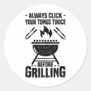 Roken Vlees BBQ Grillen Roker Gerookt Vlees 1 Ronde Sticker