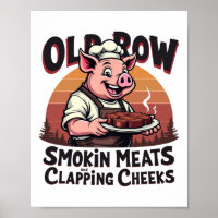 Roken Vlees en klappende wangen Grappig BBQ