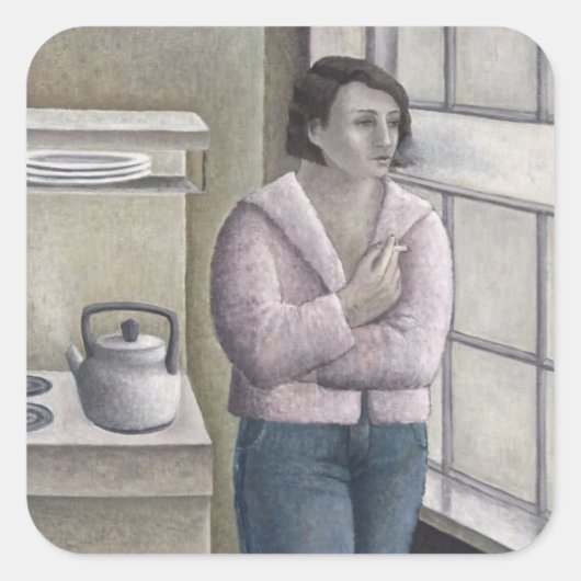 Roken vrouwen 1996 vierkante sticker (Voorkant)