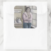 Roken vrouwen 1996 vierkante sticker (Tas)