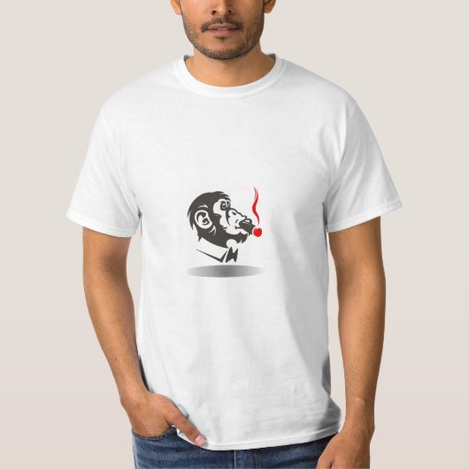 rokende aap business t-shirt (Voorkant)