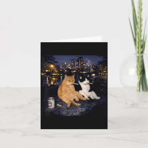 Rokende katten meme grappige rokende kat humor kit kaart