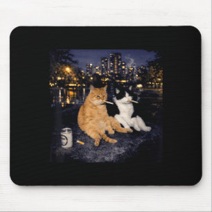Rokende katten meme grappige rokende kat humor kit muismat
