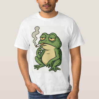 Rokende Kikker Cartoon T-Shirt Grappige Kikker Kun