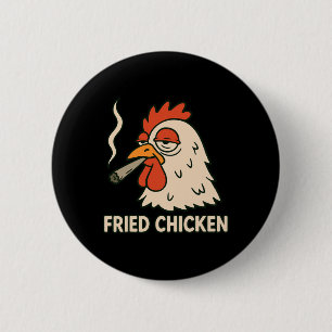 Rokende kippenrokerij Fun weed liefhebber _8 Ronde Button 5,7 Cm
