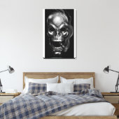 ROKENDE SCHEDEL CANVAS AFDRUK (Insitu (Slaapkamer))