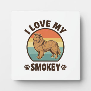 Rokende Sheltie-hond Vintage Sunset-shirtontwerp_1 Fotoplaat